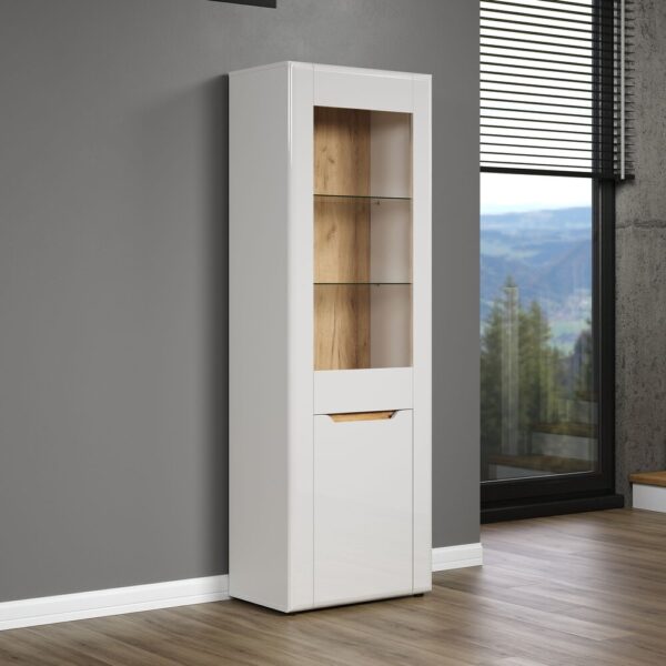 Ensemble salon 3 meubles 1 étagère murale blanc brillant - MILAN – Image 5