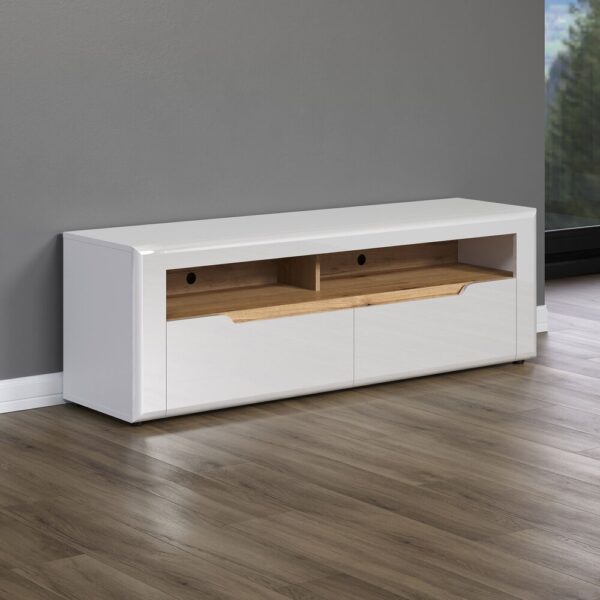 Ensemble salon 3 meubles 1 étagère murale blanc brillant - MILAN – Image 6