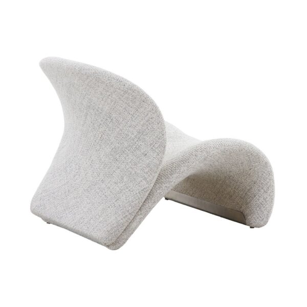 Fauteuil design lounge 77x82x73 cm en tissu gris clair – Image 5