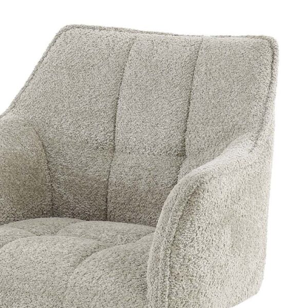 Table 215 cm en manguier + 2 fauteuils + banc en tissu bouclette sable – Image 10