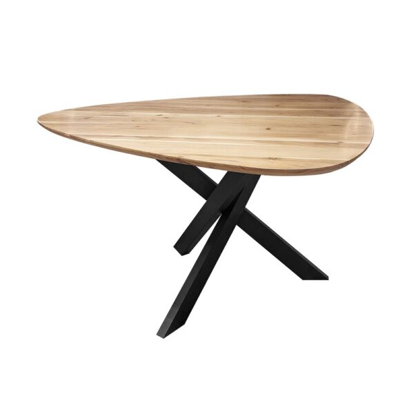 Ensemble table organique 135 cm + 6 chaises en tissu bouclette sable – Image 4