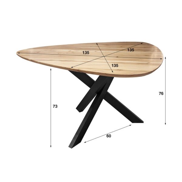 Ensemble table organique 135 cm + 6 chaises en tissu bouclette sable – Image 6