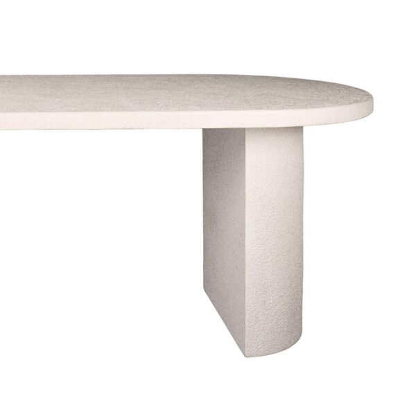 Table 215 cm en marbre composite + 6 chaises en bouclette sable – Image 4