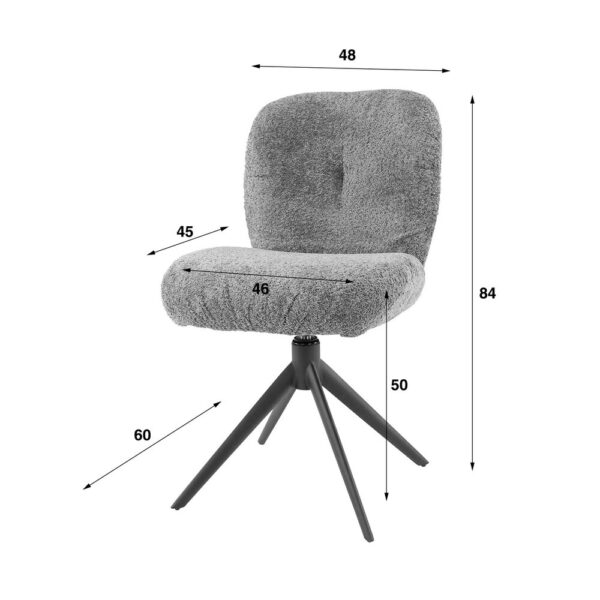 Table 215 cm en marbre composite + 6 chaises en bouclette sable – Image 8