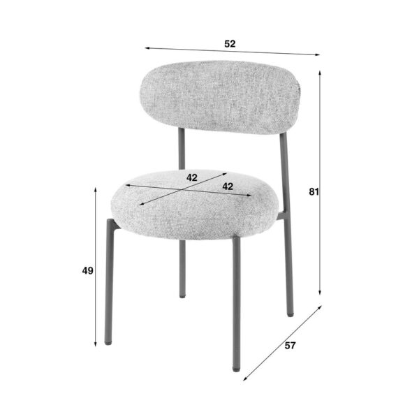 Table 180 cm en céramique beige + 6 chaises en tissu texturé marron – Image 8