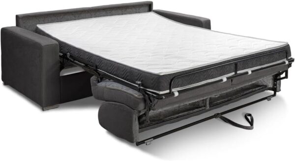 Vente-unique - Canapé 3 Places Convertible Express en Velours côtelé Beige - Couchage 140 cm - Matelas 14 cm CALITO – Image 5