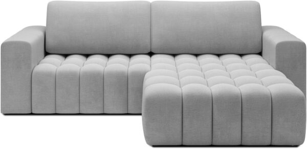 INTENSE DECO Canapé d'angle Droit Convertible Clovis Velours Gris – Image 3