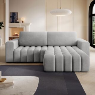 INTENSE DECO Canapé d'angle Droit Convertible Clovis Velours Gris
