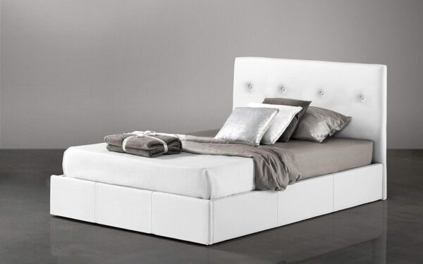 Chambre à pont avec lit blanc une place et demie - composée d'une porte longue, 4 portes moyennes, petit compartiment à jour et commode. 243 x 55 x 245 cm – Image 8