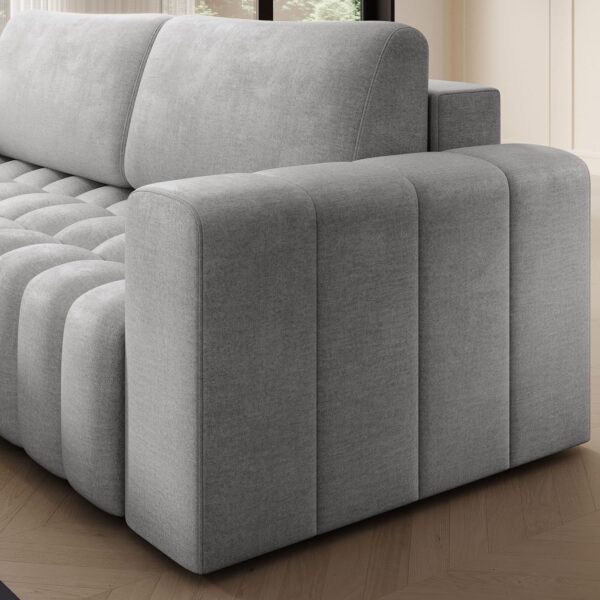 INTENSE DECO Canapé d'angle Droit Convertible Clovis Velours Gris – Image 8