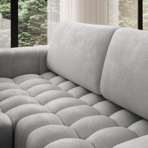 INTENSE DECO Canapé d'angle Droit Convertible Clovis Velours Gris – Image 7
