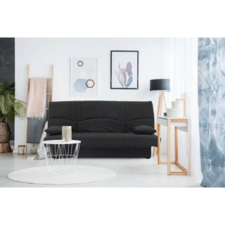 Banquette clic clac 3 places - Tissu noir - DREAM - Style Contemporain