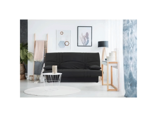 Banquette clic clac 3 places - Tissu noir - DREAM - Style Contemporain