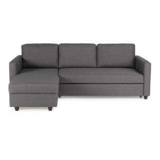 Canapé d'angle convertible réversible 3 places - Tissu gris - Contemporain