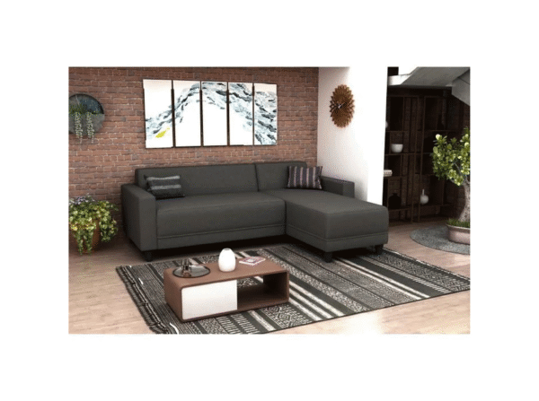 Canapé d'angle réversible - tissu gris anthracite BOB